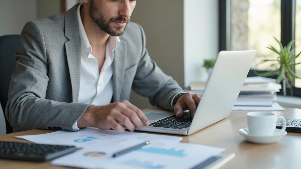 Профессиональное фото женщины, работающей с финансовыми документами и калькулятором