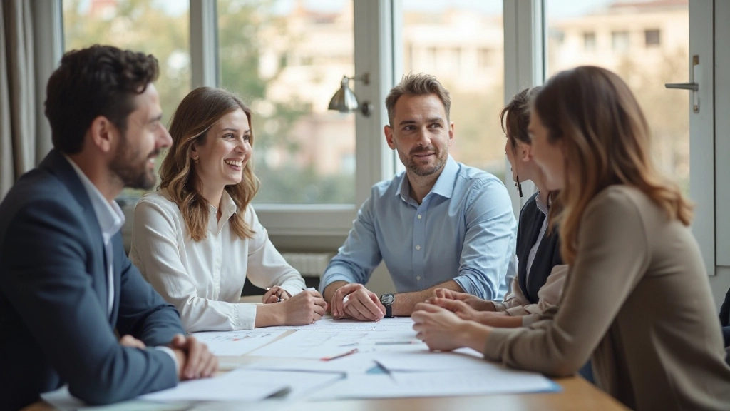 Профессиональное фото благотворительной организации с волонтёрами, обсуждающими планы помощи в офисе