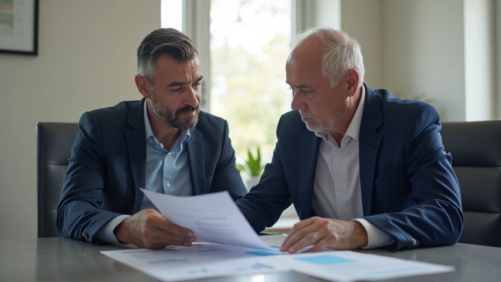 Профессиональная консультация по пенсионному планированию за столом с документами и графиками