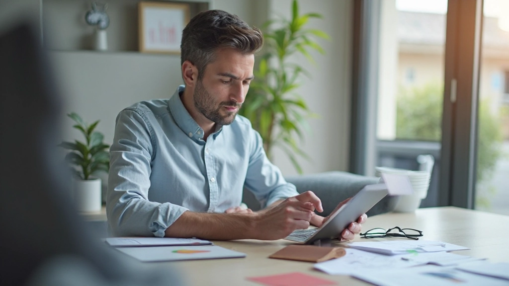 Финансовое планирование с использованием планшета и записей о целях