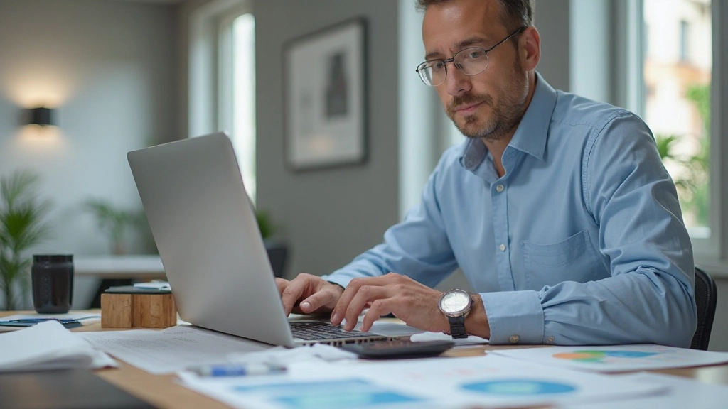 Анализ финансовых данных с графиками и диаграммами на рабочем столе