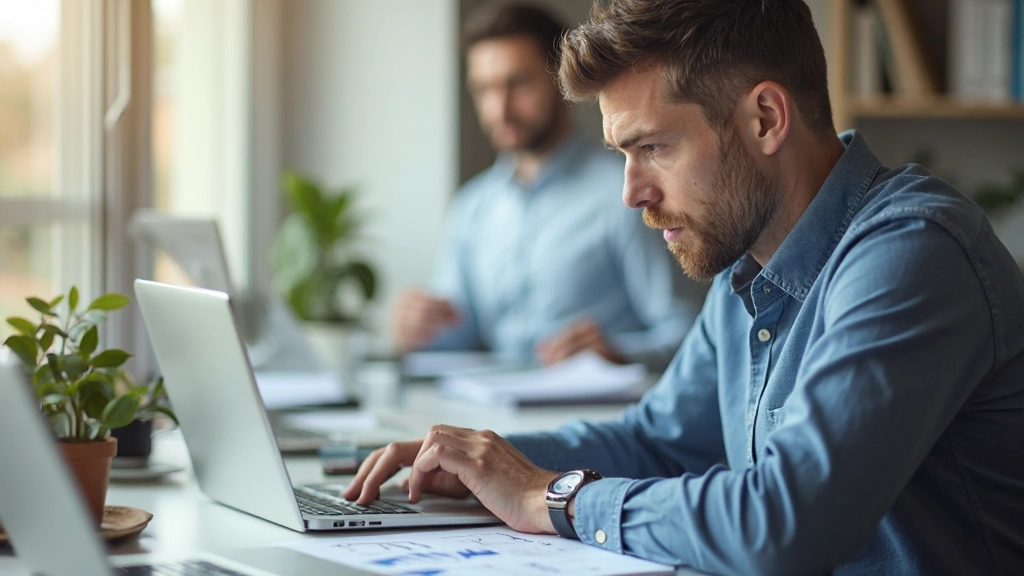 Профессиональное фото человека, анализирующего финансовые графики и планы роста