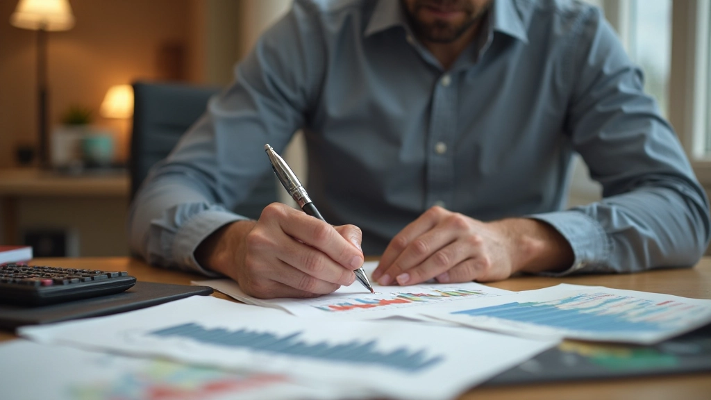 Составление бюджета на бумаге с калькулятором и кошельком