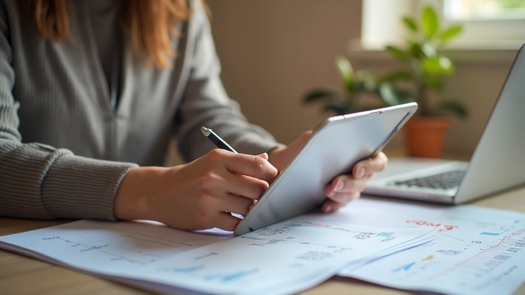 Профессиональная фотография отслеживания доходов и расходов с использованием финансового приложения