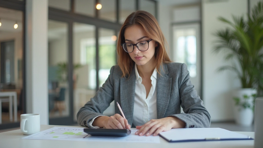Профессиональный рабочий стол с таблицей бюджета и финансовыми документами