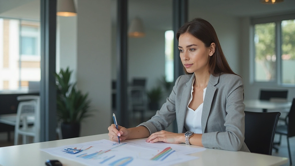 Молодой профессионал планирует финансовые цели с графиком роста