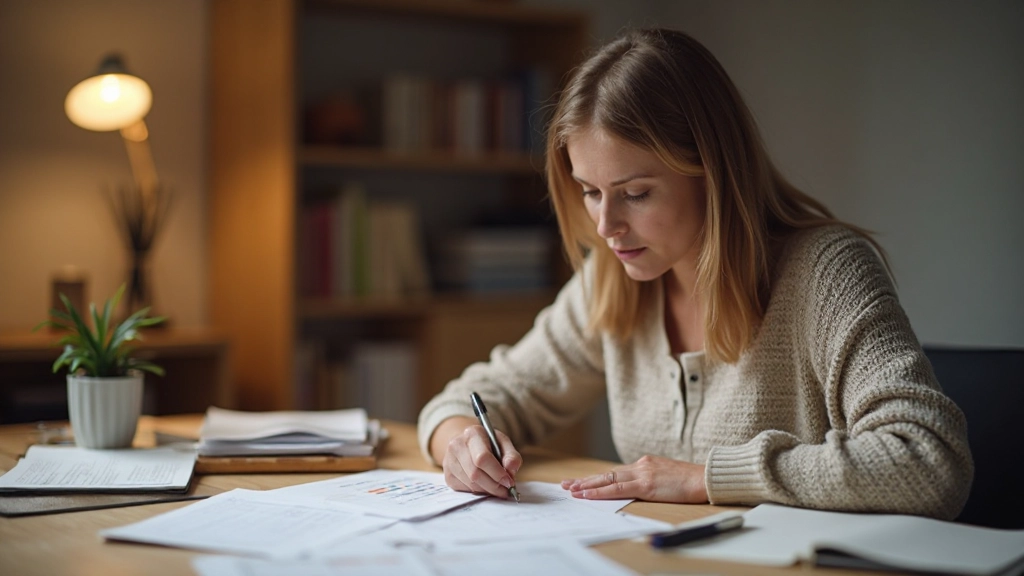 Домашний стол с бюджетными листами, маркерами и калькулятором, подготовка к финансовому планированию