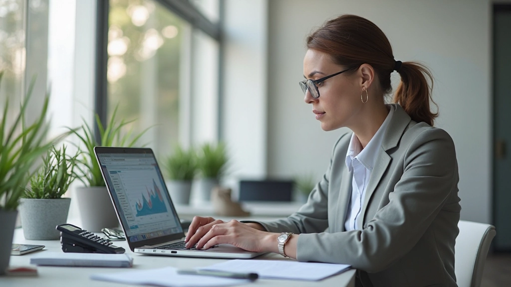 Профессиональный анализ финансовых данных на рабочем столе с графиками и калькулятором