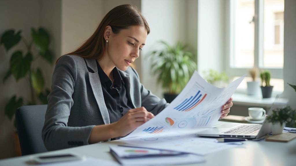 Профессиональная рабочая станция с финансовыми документами и графиками