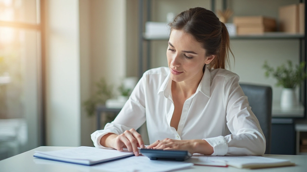 Профессиональное фото планирования бюджета с документами и калькулятором на столе