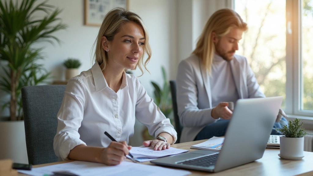Профессиональная рабочая область с документами по составлению бюджета и калькулятором